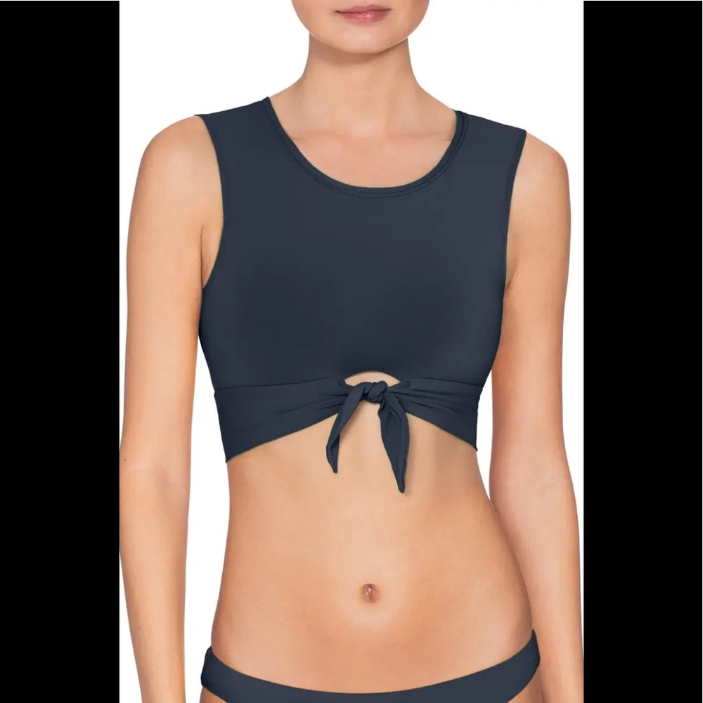 Robin Piccone - Ava Longline Knot Front Bikini Top. SOLD OUT